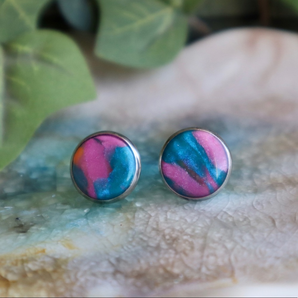 Handmade STUD Earrings Polymer Clay